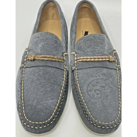 Martin Dingman Jaden Paisley Water Repellent Suede Loafer 530680M Made in Brazil - Picture 2 of 6